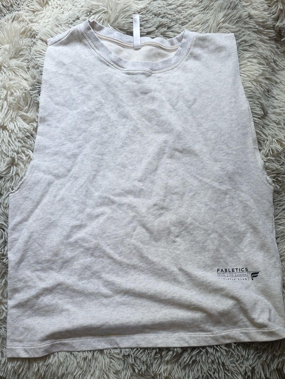 Fabletics Heathered Light Gray Muscle Tank